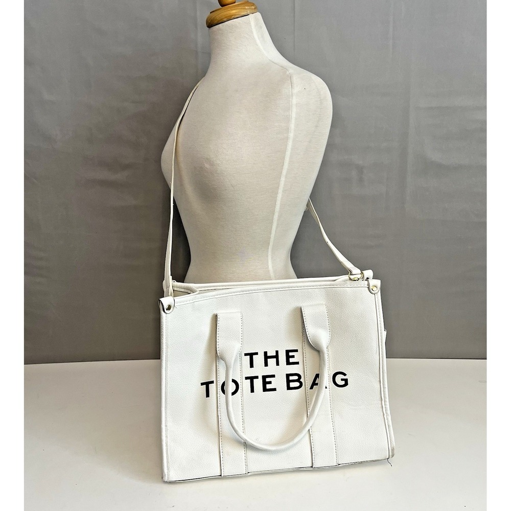 The Totebag Crossbody Bag‎ Tote White Vegan Leather Black Type - Picture 7 of 12
